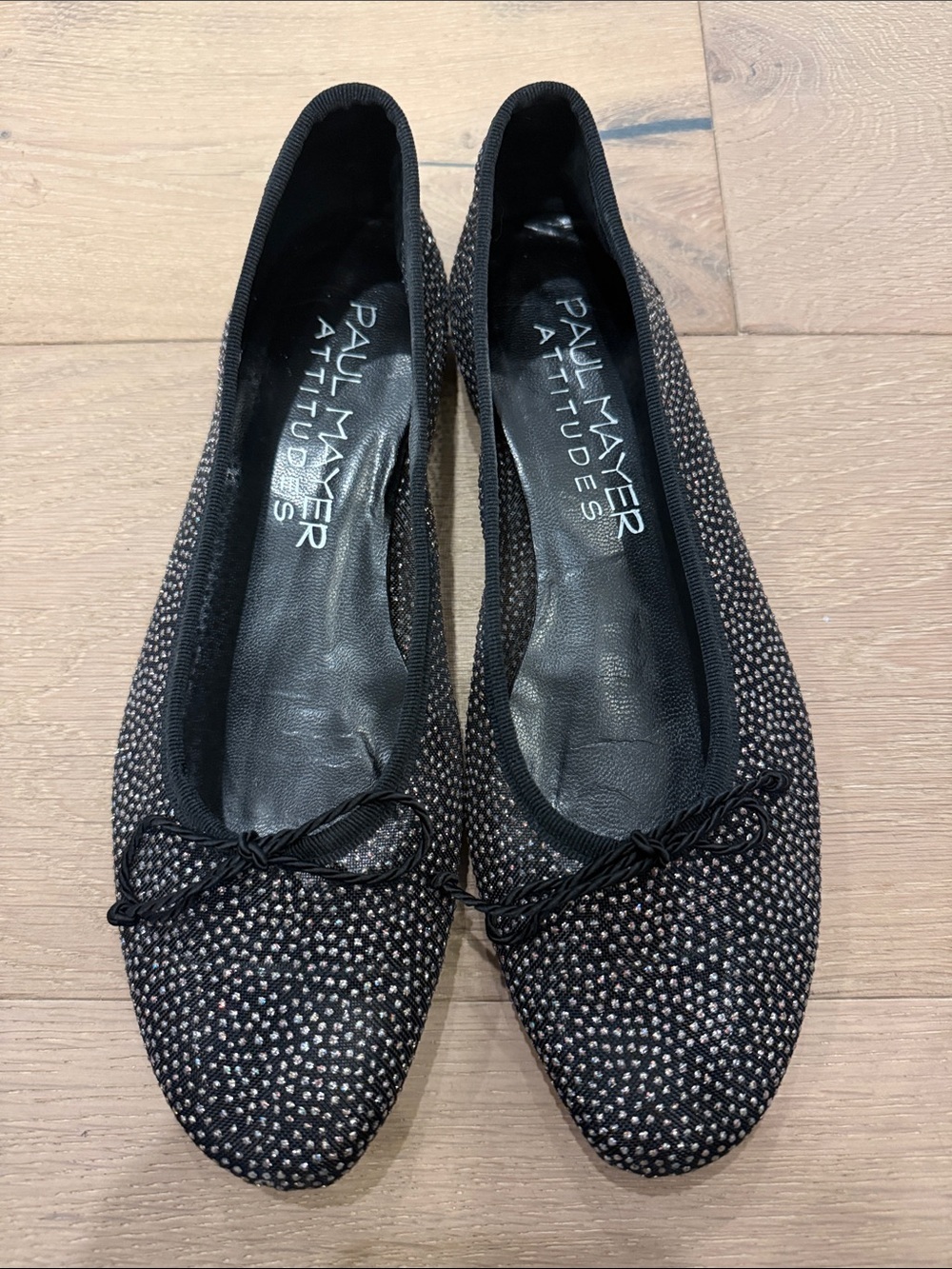 Paul Mayer attitudes sheer crystal ballet flats